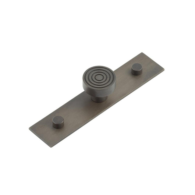 This is an image showing the Frelan - Murray Cupboard Knobs 30mm Plain Backplate Dark Bronze available to order from Trade Door Handles in Kendal