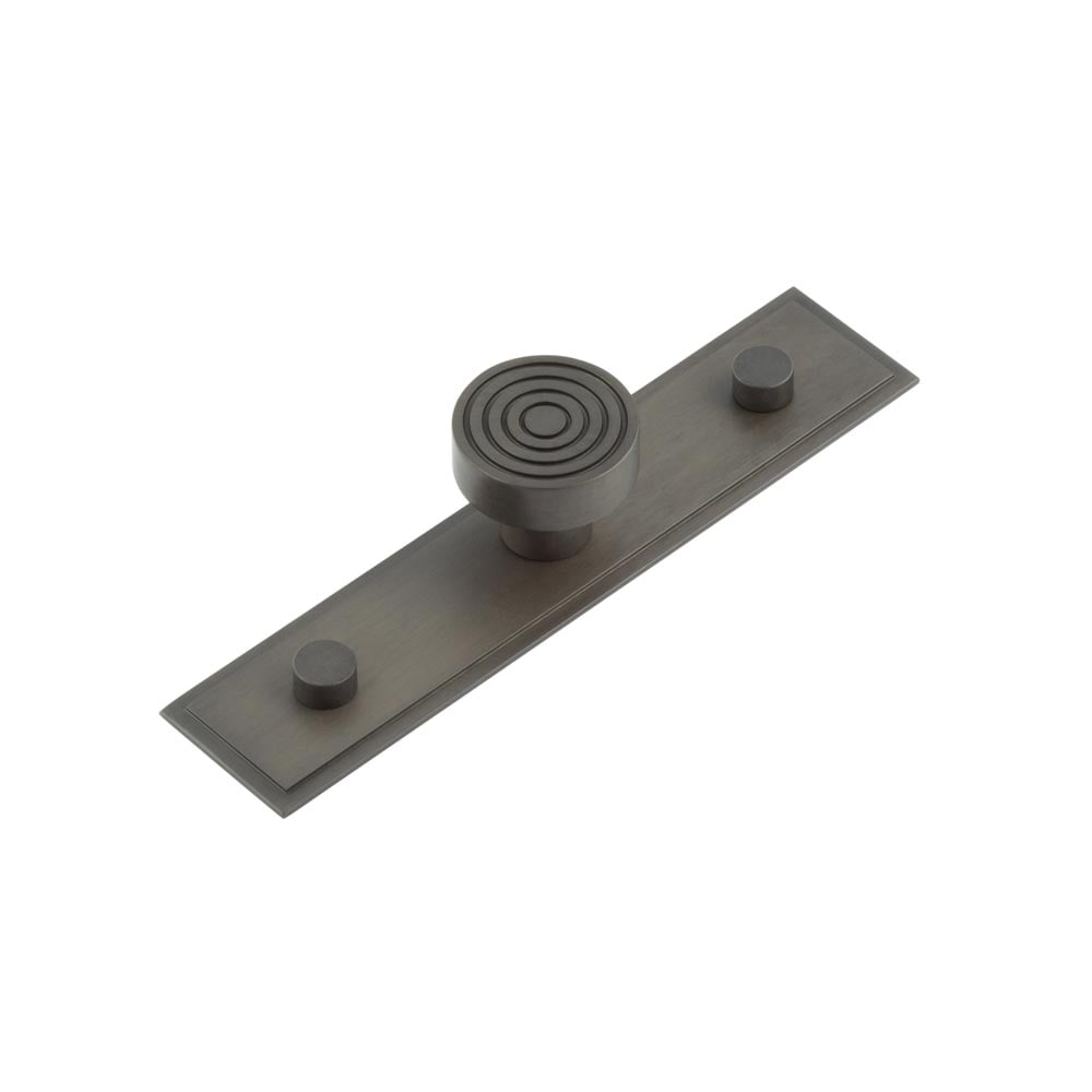 This is an image showing the Frelan - Murray Cupboard Knobs 30mm Stepped Backplate Dark Bronze available to order from Trade Door Handles in Kendal