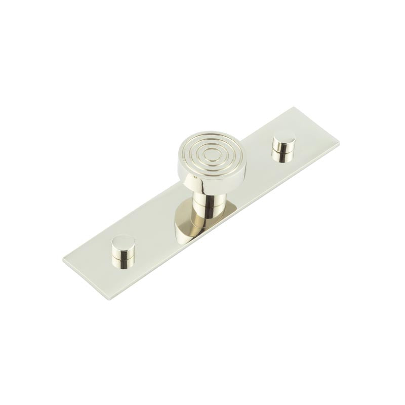 High quality image of Hoxton - Murray Cupboard Knobs 30mm Plain Backplate Polished Nickel Sku. HOX-1130PN-5090PN