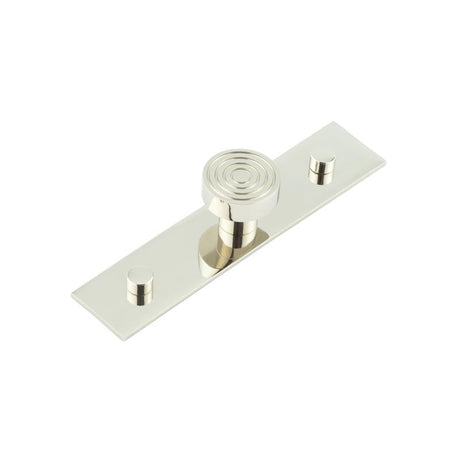 High quality image of Hoxton - Murray Cupboard Knobs 30mm Plain Backplate Polished Nickel Sku. HOX-1130PN-5090PN