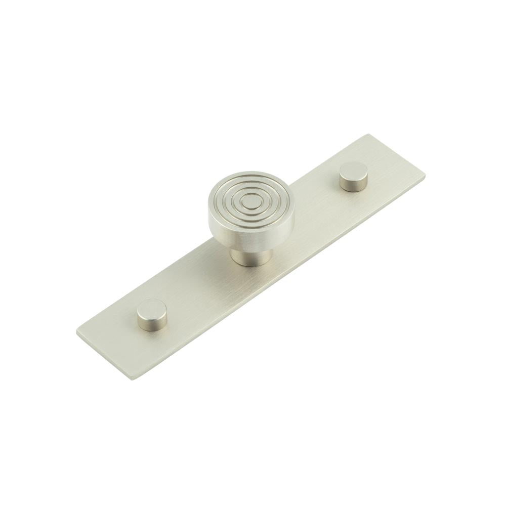 High quality image of Hoxton - Murray Cupboard Knobs 30mm Plain Backplate Satin Nickel Sku. HOX-1130SN-5090SN