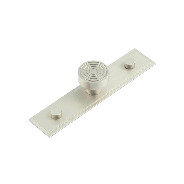 High quality image of Hoxton - Murray Cupboard Knobs 30mm Stepped Backplate Satin Nickel Sku. HOX-1130SN-6090SN