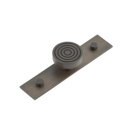 High quality image of Hoxton - Murray Cupboard Knobs 40mm Plain Backplate Dark Bronze Sku. HOX-1140DB-5090DB