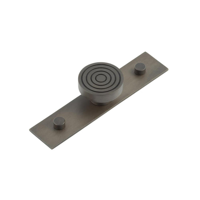 This is an image showing the Frelan - Murray Cupboard Knobs 40mm Plain Backplate Dark Bronze available to order from Trade Door Handles in Kendal