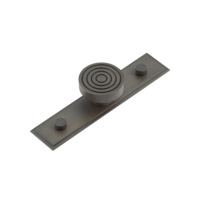 High quality image of Hoxton - Murray Cupboard Knobs 40mm Stepped Backplate Dark Bronze Sku. HOX-1140DB-6090DB