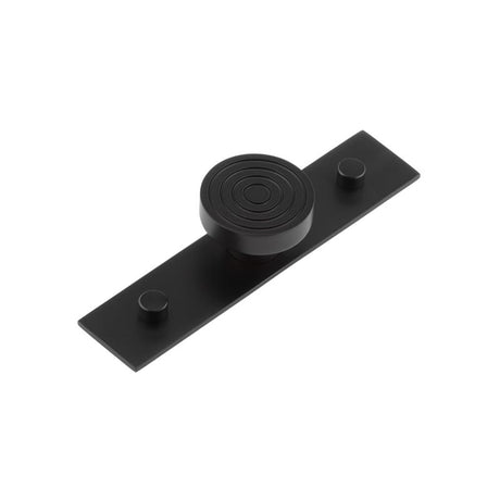 High quality image of Hoxton - Murray Cupboard Knobs 40mm Plain Backplate Black Sku. HOX-1140MB-5090MB