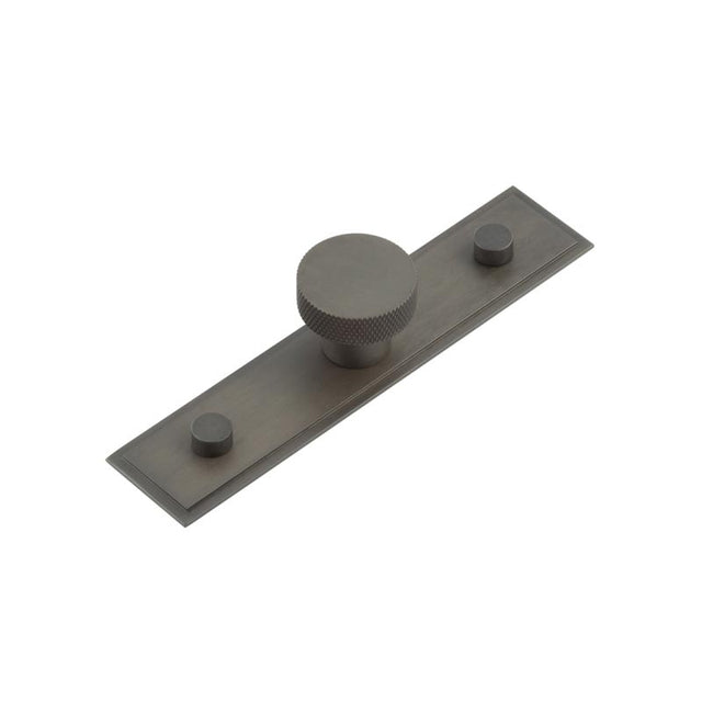 High quality image of Hoxton - Wenlock Cupboard Knobs 30mm Stepped Backplate Dark Bronze Sku. HOX-130DB-6090DB