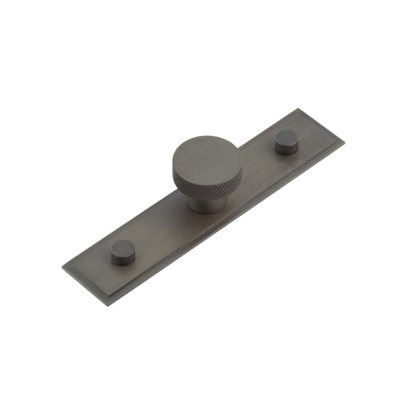 This is an image showing the Frelan - Wenlock Cupboard Knobs 30mm Stepped Backplate Dark Bronze available to order from Trade Door Handles in Kendal