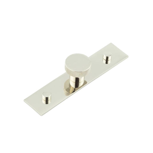 High quality image of Hoxton - Wenlock Cupboard Knobs 30mm Plain Backplate Polished Nickel Sku. HOX-130PN-5090PN