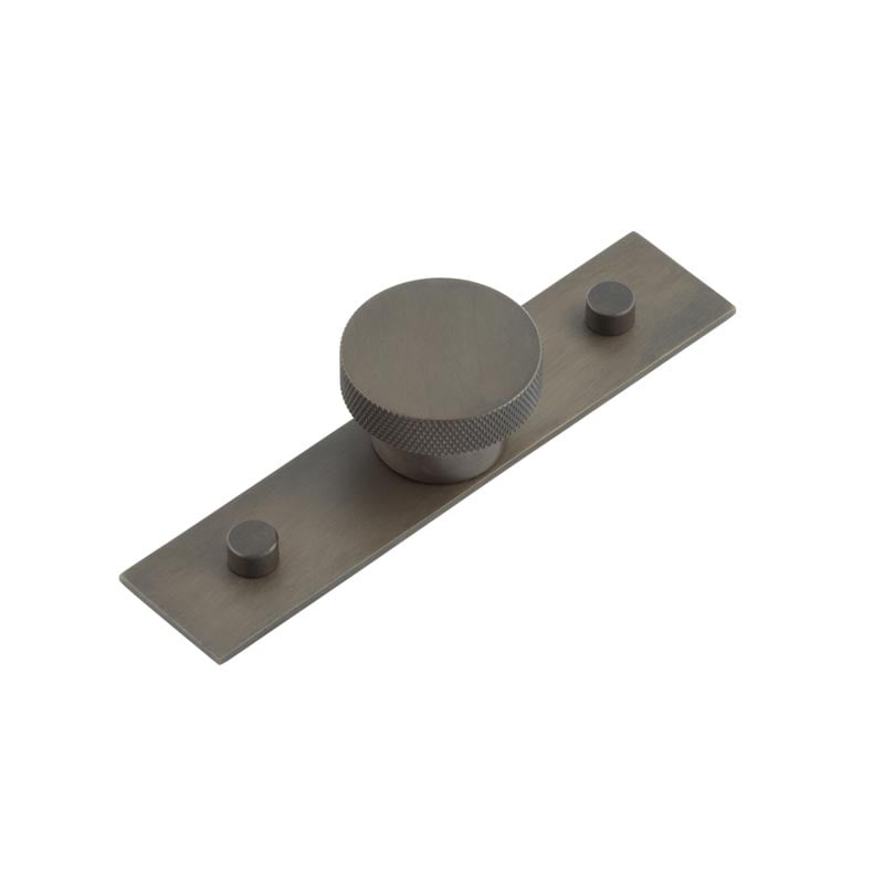 This is an image showing the Frelan - Wenlock Cupboard Knobs 40mm Plain Backplate Dark Bronze available to order from Trade Door Handles in Kendal