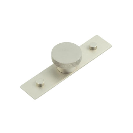 High quality image of Hoxton - Wenlock Cupboard Knobs 40mm Plain Backplate Satin Nickel Sku. HOX-140SN-5090SN