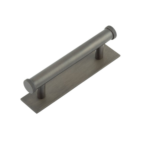 High quality image of Hoxton - Wenlock Cabinet Handles 96mm Ctrs Plain Backplate Dark Bronze Sku. HOX-150DB-5050DB