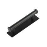 High quality image of Hoxton - Wenlock Cabinet Handles 96mm Ctrs Plain Backplate Matt Black Sku. HOX-150MB-5050MB