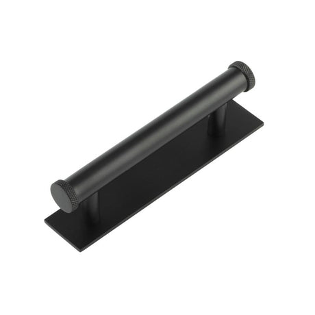 High quality image of Hoxton - Wenlock Cabinet Handles 96mm Ctrs Plain Backplate Matt Black Sku. HOX-150MB-5050MB