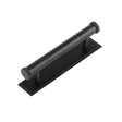 High quality image of Hoxton - Wenlock Cabinet Handles 96mm Ctrs Stepped Backplate Matt Black Sku. HOX-150MB-6050MB