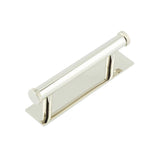 High quality image of Hoxton - Wenlock Cabinet Handles 96mm Ctrs Plain Backplate Polished Nickel Sku. HOX-150PN-5050PN
