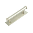 High quality image of Hoxton - Wenlock Cabinet Handles 96mm Ctrs Plain Backplate Satin Nickel Sku. HOX-150SN-5050SN