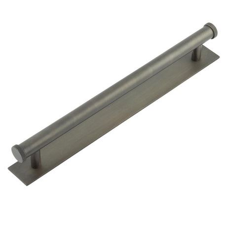 High quality image of Hoxton - Wenlock Cabinet Handles 224mm Ctrs Plain Backplate Dark Bronze Sku. HOX-160DB-5060DB