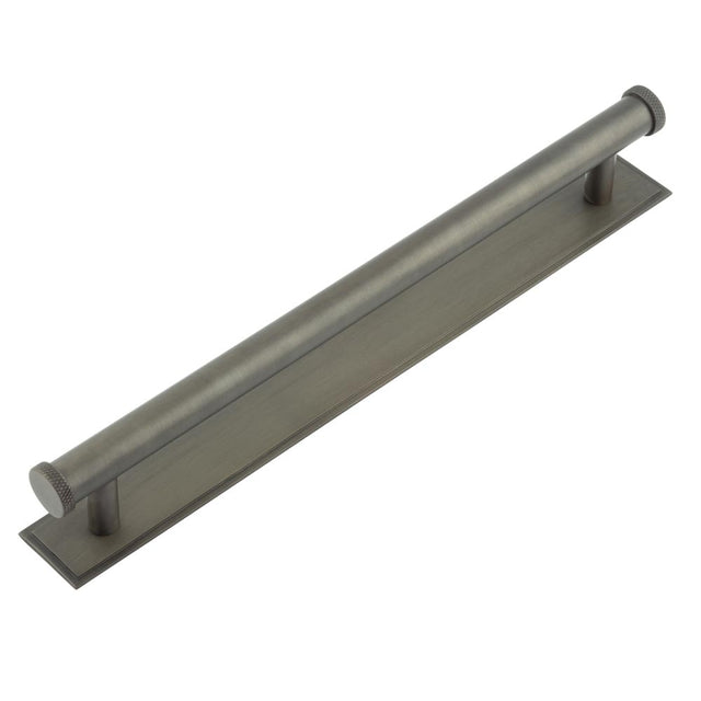 High quality image of Hoxton - Wenlock Cabinet Handles 224mm Ctrs Stepped Backplate Dark Bronze Sku. HOX-160DB-6060DB