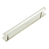 High quality image of Hoxton - Wenlock Cabinet Handles 224mm Ctrs Plain Backplate Polished Nickel Sku. HOX-160PN-5060PN