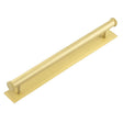 High quality image of Hoxton - Wenlock Cabinet Handles 224mm Ctrs Stepped Backplate Satin Brass Sku. HOX-160SB-6060SB