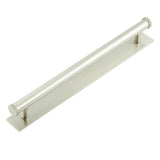 High quality image of Hoxton - Wenlock Cabinet Handles 224mm Ctrs Plain Backplate Satin Nickel Sku. HOX-160SN-5060SN
