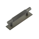 High quality image of Hoxton - Taplow Cabinet Handles 96mm Ctrs Stepped Backplate Dark Bronze Sku. HOX-2050DB-6050DB
