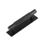High quality image of Hoxton - Taplow Cabinet Handles 96mm Ctrs Plain Backplate Matt Black Sku. HOX-2050MB-5050MB