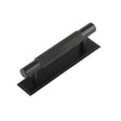 High quality image of Hoxton - Taplow Cabinet Handles 96mm Ctrs Stepped Backplate Matt Black Sku. HOX-2050MB-6050MB