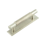 High quality image of Hoxton - Taplow Cabinet Handles 96mm Ctrs Stepped Backplate Satin Nickel Sku. HOX-2050SN-6050SN