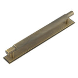 High quality image of Hoxton - Taplow Cabinet Handles 224mm Ctrs Stepped Backplate Antique Brass Sku. HOX-2060AB-6060AB