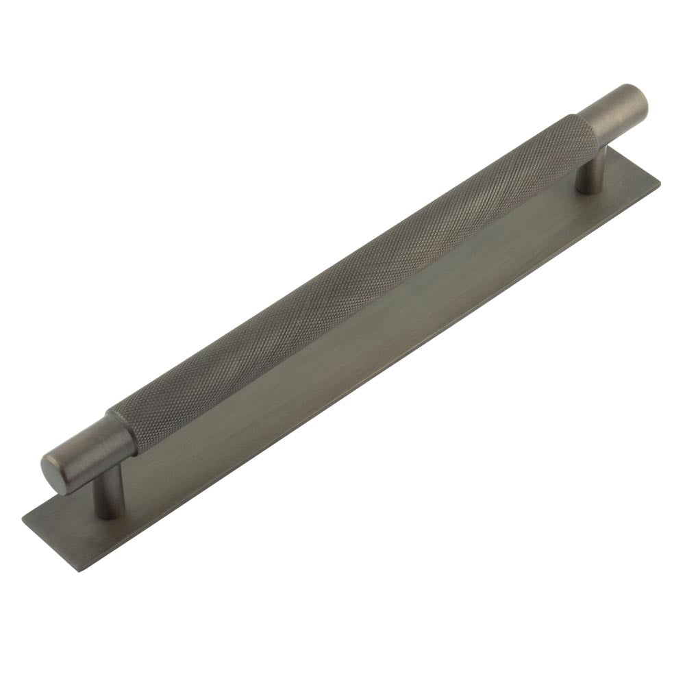 High quality image of Hoxton - Taplow Cabinet Handles 224mm Ctrs Plain Backplate Dark Bronze Sku. HOX-2060DB-5060DB