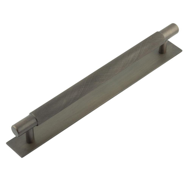High quality image of Hoxton - Taplow Cabinet Handles 224mm Ctrs Plain Backplate Dark Bronze Sku. HOX-2060DB-5060DB