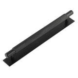 High quality image of Hoxton - Taplow Cabinet Handles 224mm Ctrs Plain Backplate Matt Black Sku. HOX-2060MB-5060MB