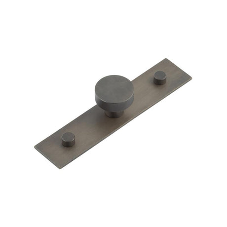High quality image of Hoxton - Thaxted Cupboard Knobs 30mm Plain Backplate Dark Bronze Sku. HOX-230DB-5090DB