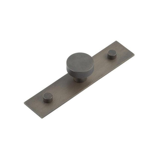High quality image of Hoxton - Thaxted Cupboard Knobs 30mm Plain Backplate Dark Bronze Sku. HOX-230DB-5090DB