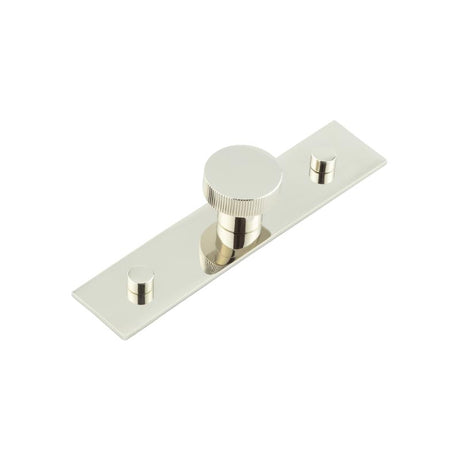 High quality image of Hoxton - Thaxted Cupboard Knobs 30mm Plain Backplate Polished Nickel Sku. HOX-230PN-5090PN