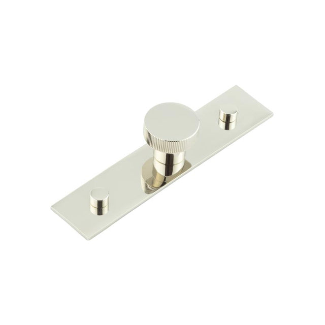 High quality image of Hoxton - Thaxted Cupboard Knobs 30mm Plain Backplate Polished Nickel Sku. HOX-230PN-5090PN