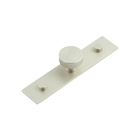 High quality image of Hoxton - Thaxted Cupboard Knobs 30mm Plain Backplate Satin Nickel Sku. HOX-230SN-5090SN