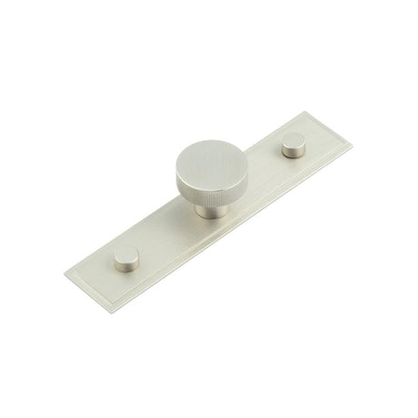 High quality image of Hoxton - Thaxted Cupboard Knobs 30mm Stepped Backplate Satin Nickel Sku. HOX-230SN-6090SN