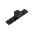 This is an image showing the Frelan - Thaxted Cupboard Knobs 40mm Plain Backplate Black available to order from Trade Door Handles in Kendal