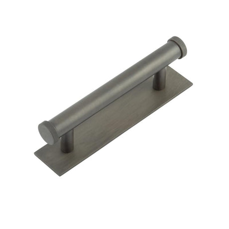 High quality image of Hoxton - Thaxted Cabinet Handles 96mm Ctrs Plain Backplate Dark Bronze Sku. HOX-250DB-5050DB