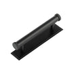 High quality image of Hoxton - Thaxted Cabinet Handles 96mm Ctrs Stepped Backplate Matt Black Sku. HOX-250MB-6050MB