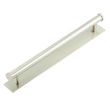 High quality image of Hoxton - Thaxted Cabinet Handles 224mm Ctrs Plain Backplate Satin Nickel Sku. HOX-260SN-5060SN