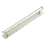 High quality image of Hoxton - Thaxted Cabinet Handles 224mm Ctrs Stepped Backplate Satin Nickel Sku. HOX-260SN-6060SN