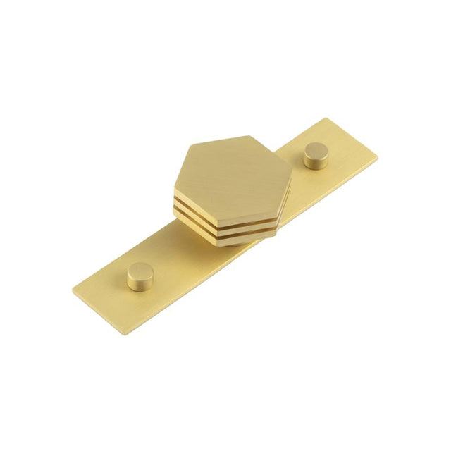 This is an image showing the Frelan - Nile Cupboard Knobs 40mm Plain Satin Brass available to order from Trade Door Handles in Kendal