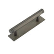 High quality image of Hoxton - Nile Cabinet Handles 96mm Ctrs Plain Backplate Dark Bronze Sku. HOX-350DB-5050DB