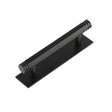 High quality image of Hoxton - Nile Cabinet Handles 96mm Ctrs Plain Backplate Black Sku. HOX-350MB-5050MB