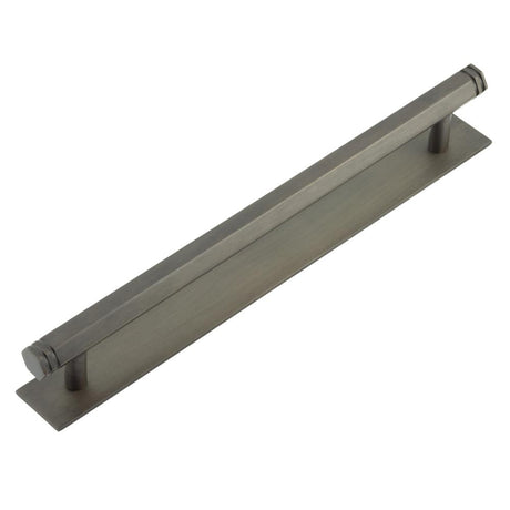 High quality image of Hoxton - Nile Cabinet Handles 224mm Ctrs Plain Backplate Dark Bronze Sku. HOX-360DB-5060DB