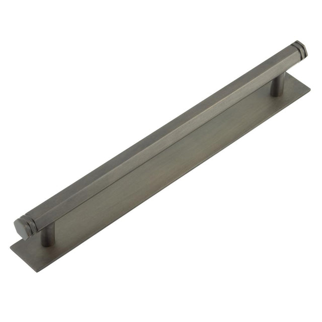 High quality image of Hoxton - Nile Cabinet Handles 224mm Ctrs Plain Backplate Dark Bronze Sku. HOX-360DB-5060DB